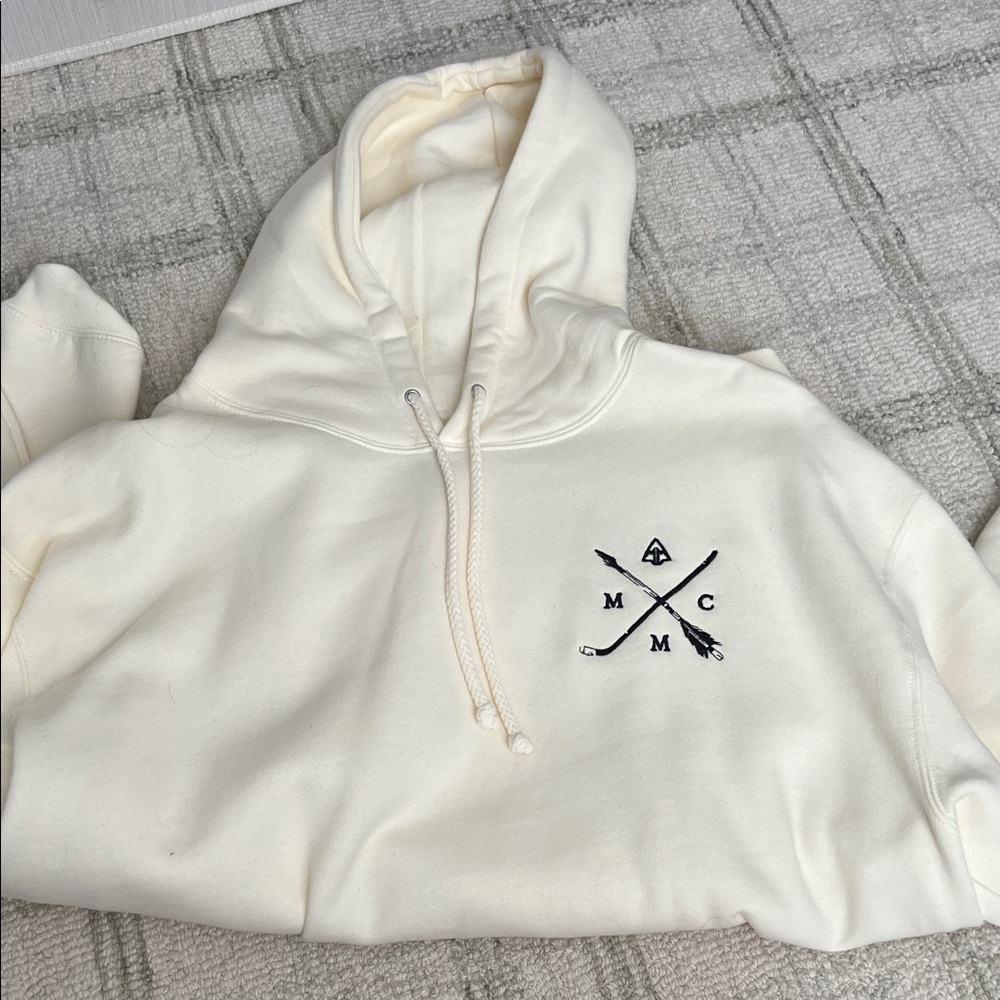 March n Mill Cream Hoodie with Embroidered Logo